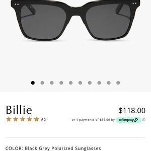 Diff charitable eyewear Billie black grey polarized sunglasses